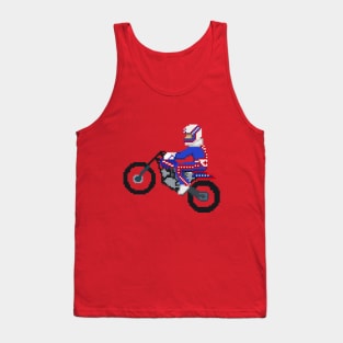 70's motorcycle daredevil 8bit pixel art Tank Top